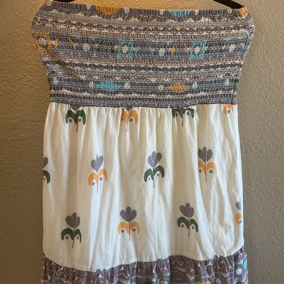 Magazine Floral Print Strapless Maxi Dress / Size Large - Picture 3 of 11